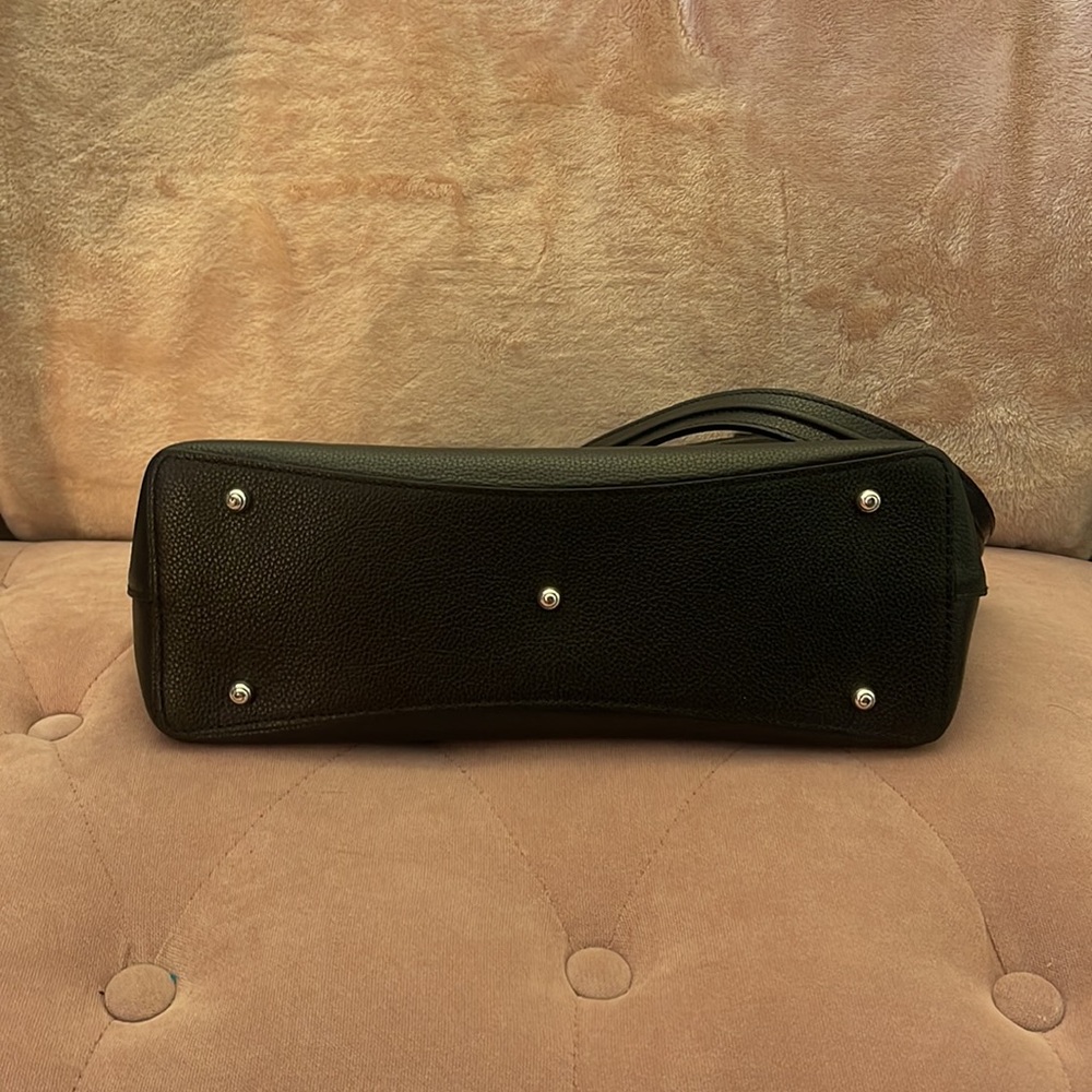 Brighton Black Leather Shoulder Bag with Silver Accents - Picture 8 of 8